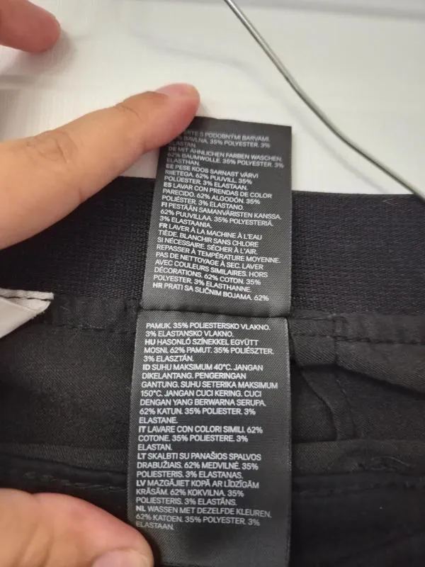 Pantaloni H&M EU 38 | Negru, Lungi, Talie medie, Tapered (Conici) fit, Bumbac - Image 5