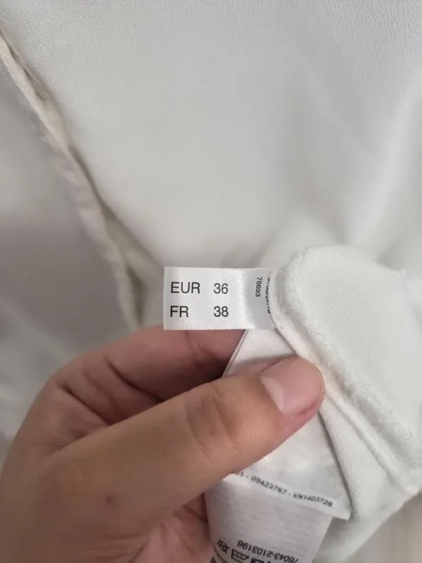 Cămașă Yessica EU 36 | Alb, Normal, Mânecă lungă, Dantelă, Vâscoză - Image 5