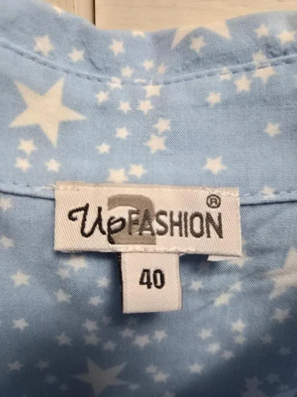 Cămașă UP2FASHION EU 40 | Bleu, Normal, Mânecă scurtă, Vâscoză - Image 4