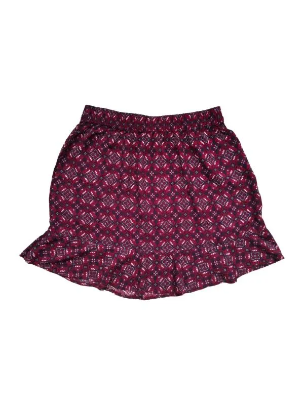 Fustă cu volane BLUE MOTION M | Burgundy, Mini, Cu fit, Floral & Tropical, Volane, Vâscoză