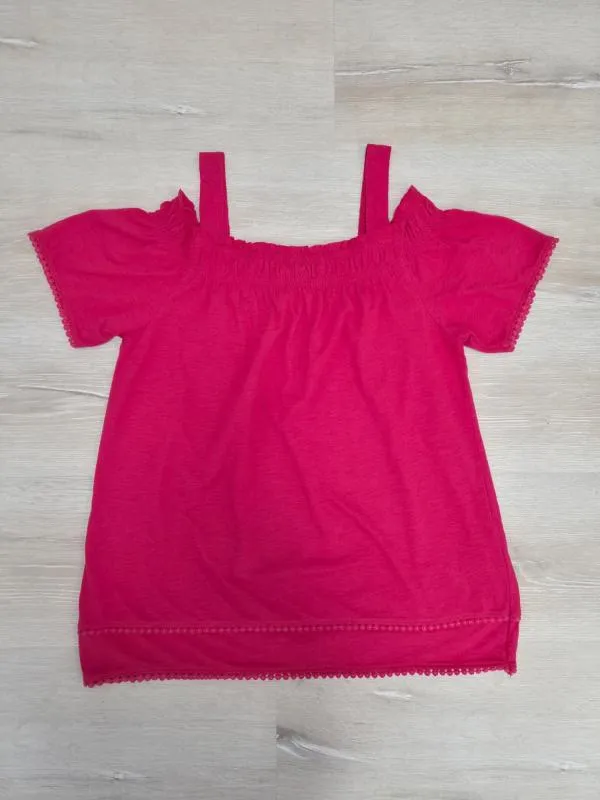 Tricou Yessica S | Fuchsia, Normal, Cu umerii goi, Bumbac - Image 2