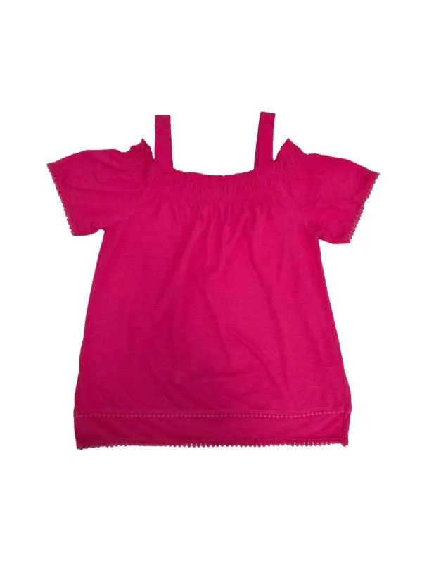 Tricou Yessica S | Fuchsia, Normal, Cu umerii goi, Bumbac
