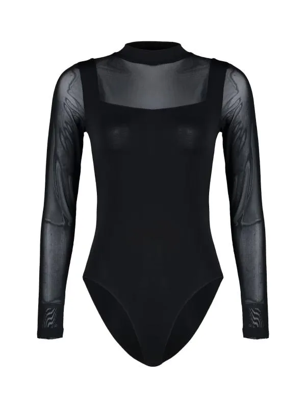 Body Trendyol EU 40 | Negru, Normal, Mânecă lungă, Poliester