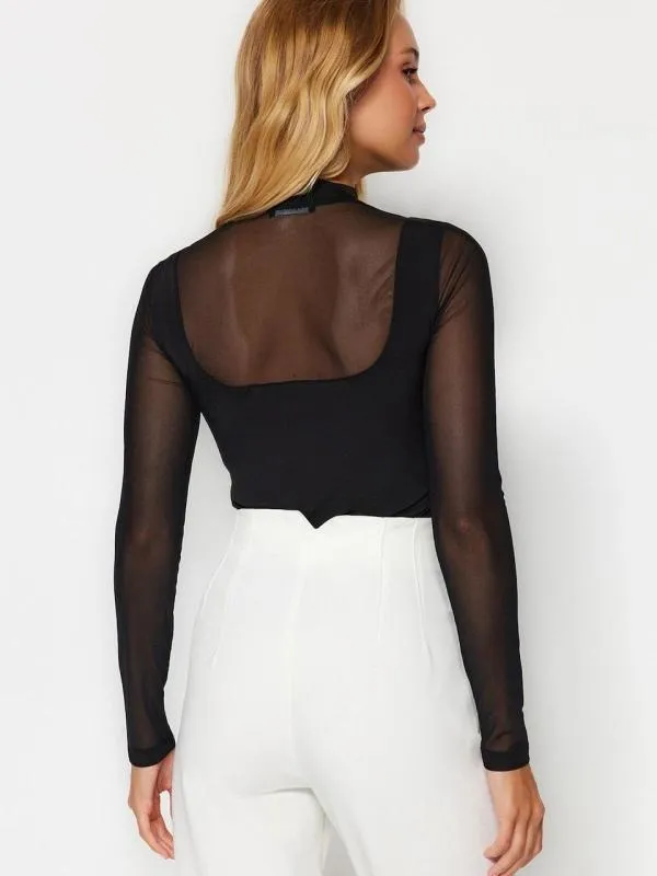 Body Trendyol EU 40 | Negru, Normal, Mânecă lungă, Poliester - Image 3