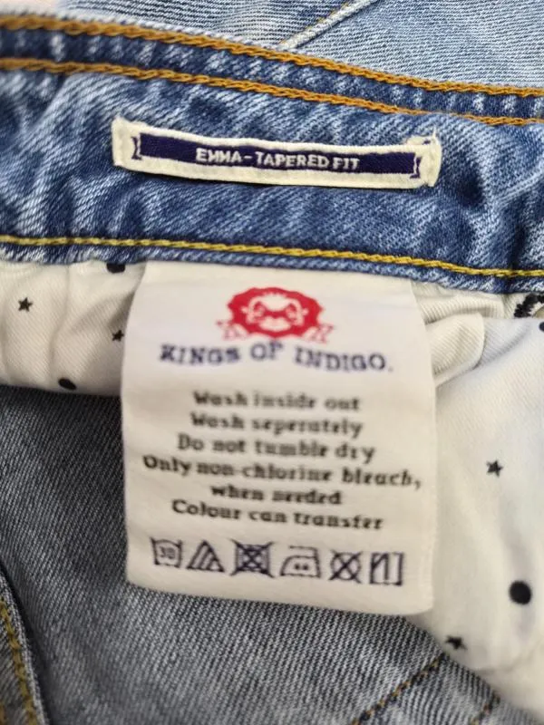 Blugi Kings Of Indigo EU 38 | Bleu, Lungi, Talie medie, Tapered (Conici) fit, Bumbac - Image 5