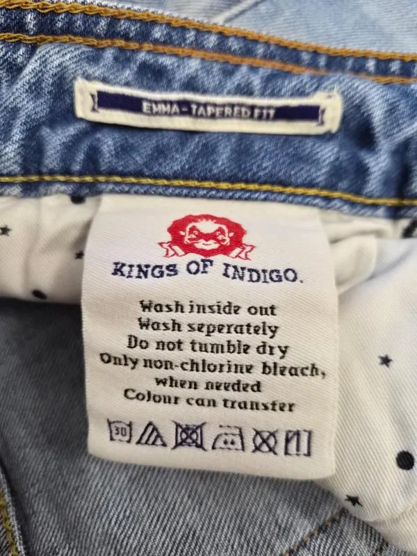 Blugi Kings Of Indigo EU 38 | Bleu, Lungi, Talie medie, Tapered (Conici) fit, Bumbac - Image 6