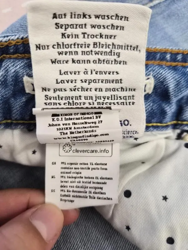 Blugi Kings Of Indigo EU 38 | Bleu, Lungi, Talie medie, Tapered (Conici) fit, Bumbac - Image 8