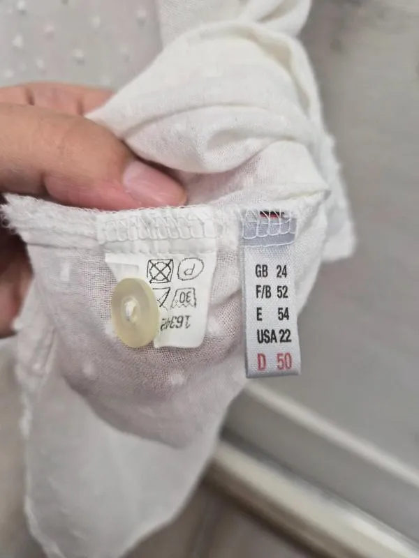 Cămașă EU 50 | Alb, Normal, Mânecă scurtă, Buline & Imprimeuri mici, Bumbac - Image 4