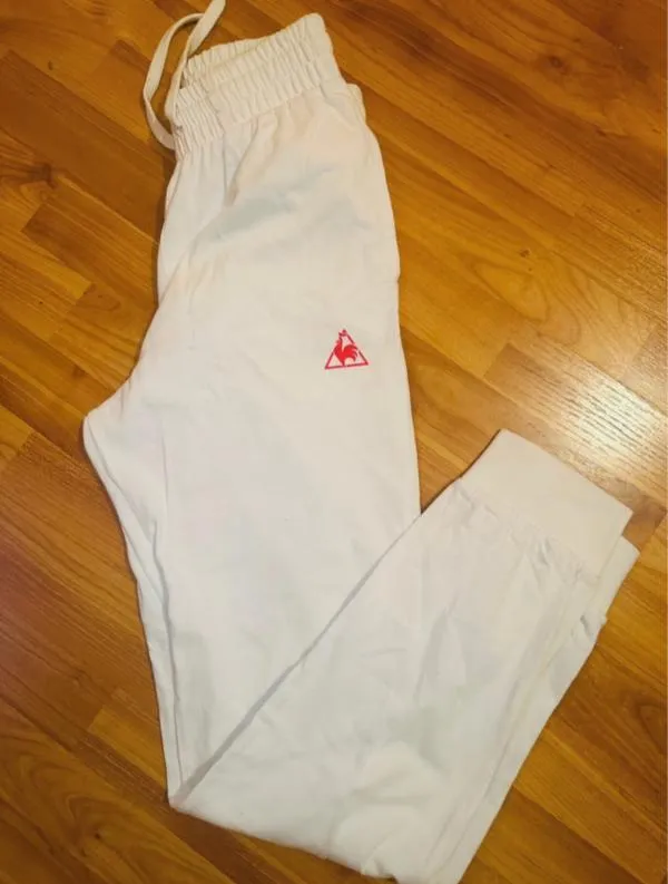 Pantaloni sport Le Coq Sportif M | Alb, Logo, Bumbac - Image 4