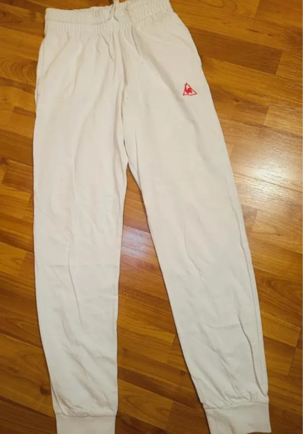Pantaloni sport Le Coq Sportif M | Alb, Logo, Bumbac - Image 2
