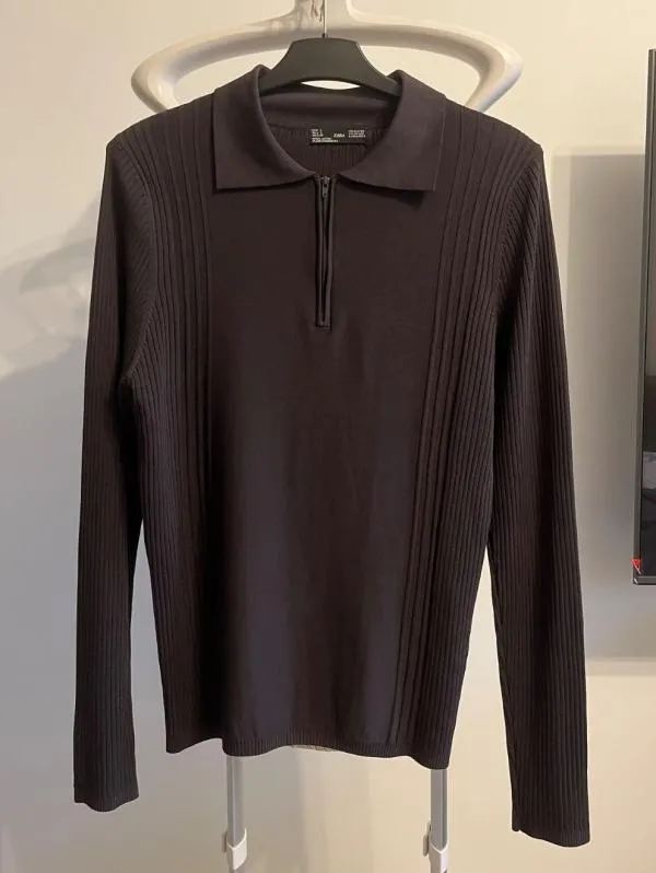 Bluză Zara L | Negru, Mânecă lungă, Raion - Image 2