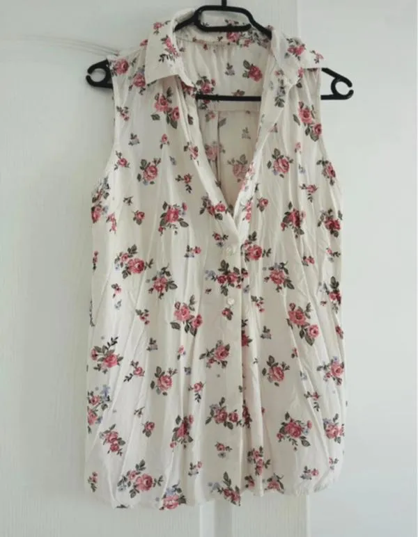 Cămașă C&A M | Alb, Normal, Fără mâneci, Floral & Tropical - Image 2