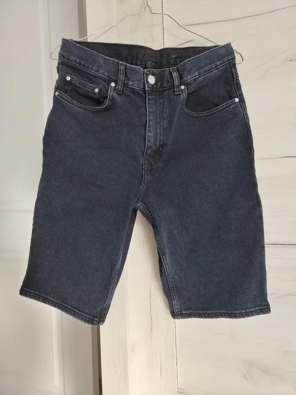 Blugi H&M S-M | Bleumarin, Scurți, Slim fit, Denim - Image 2