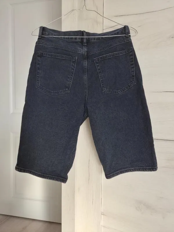 Blugi H&M S-M | Bleumarin, Scurți, Slim fit, Denim - Image 3