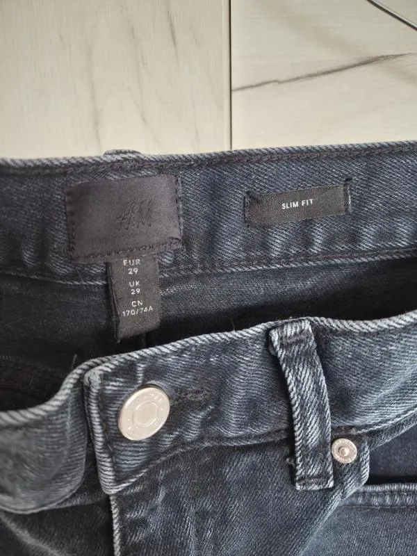 Blugi H&M S-M | Bleumarin, Scurți, Slim fit, Denim - Image 4