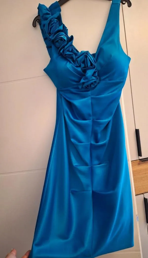 Rochie de ocazie DONNA EU 40 | Albastru, Mini, Fără mâneci - Image 3