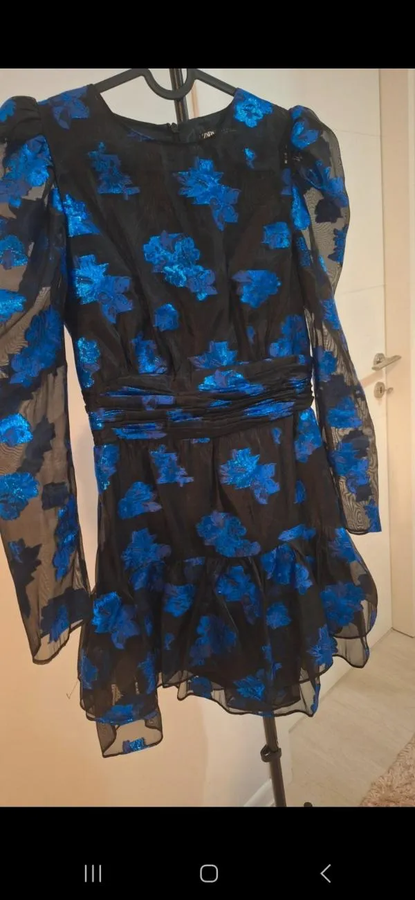 Rochie de seară Zara EU 36 | Albastru, Mini, Mânecă lungă - Image 2