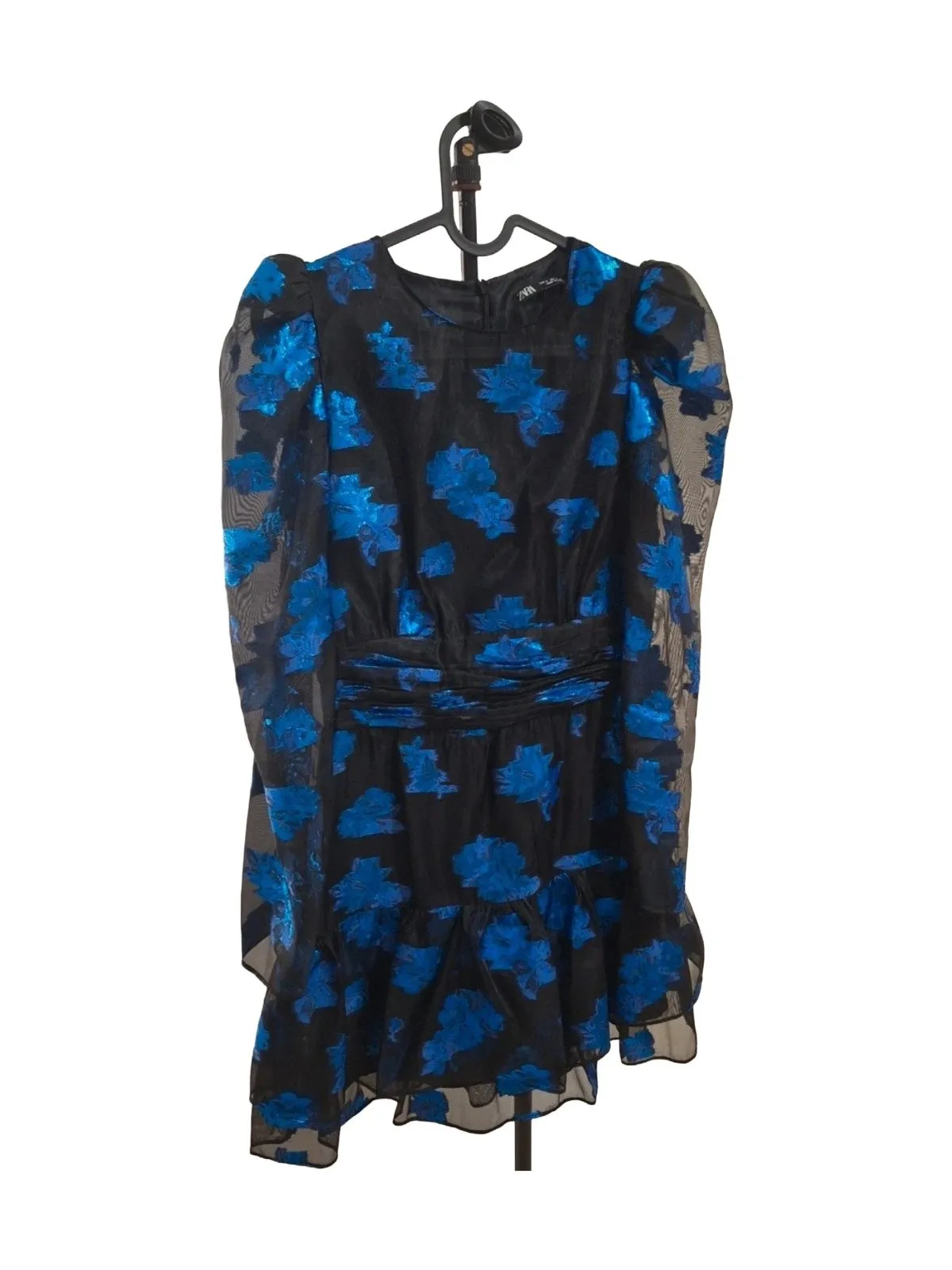 Rochie de seară Zara EU 36 | Albastru, Mini, Mânecă lungă