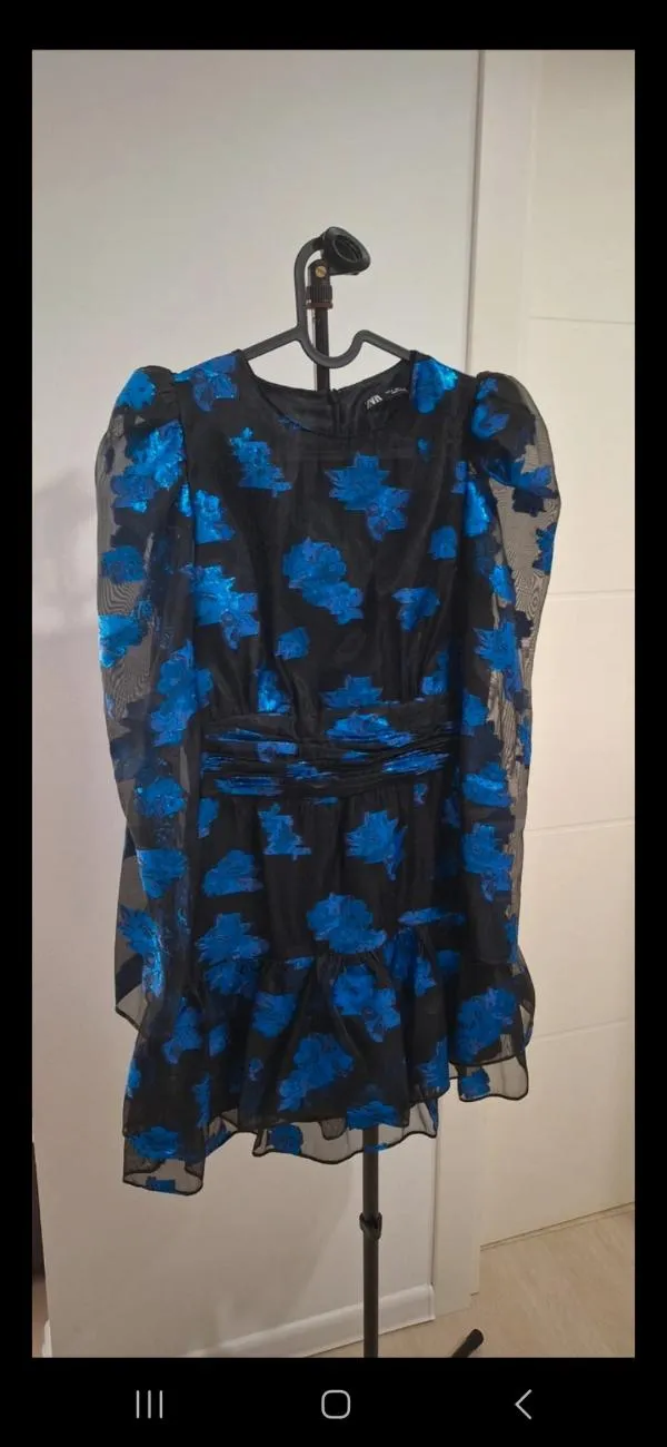 Rochie de seară Zara EU 36 | Albastru, Mini, Mânecă lungă - Image 3