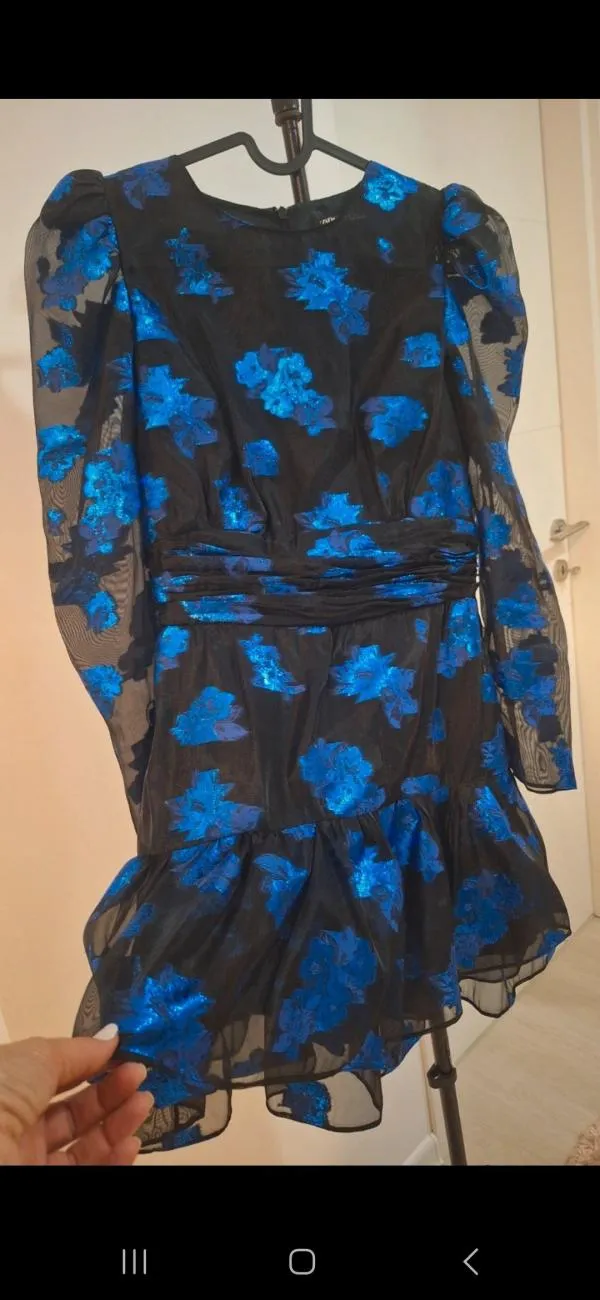 Rochie de seară Zara EU 36 | Albastru, Mini, Mânecă lungă - Image 4
