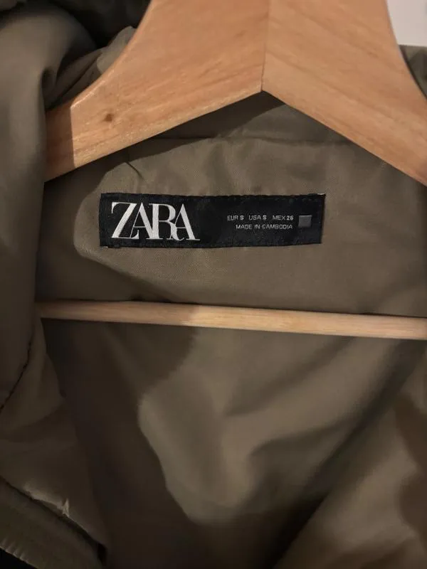Geacă parka Zara EU 36 | Khaki, Cu glugă - Image 4
