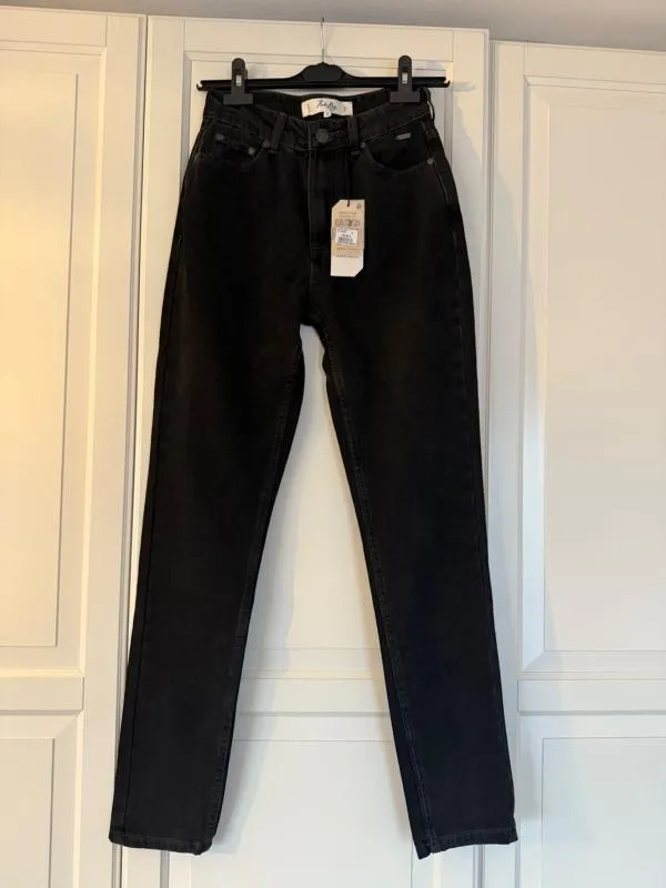 Pantaloni Koala Bay S | Negru, Lungi, Talie înaltă, Slim fit, Bumbac - Image 2