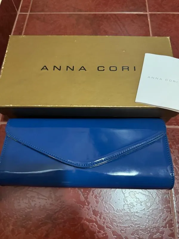 Geantă clutch ANNA CORI | Albastru, Piele lăcuită - Image 8