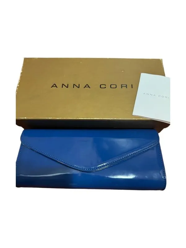 Geantă clutch ANNA CORI | Albastru, Piele lăcuită