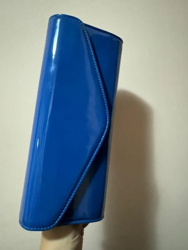 Geantă clutch ANNA CORI | Albastru, Piele lăcuită - Image 3