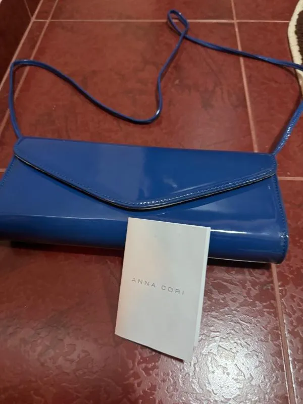 Geantă clutch ANNA CORI | Albastru, Piele lăcuită - Image 2