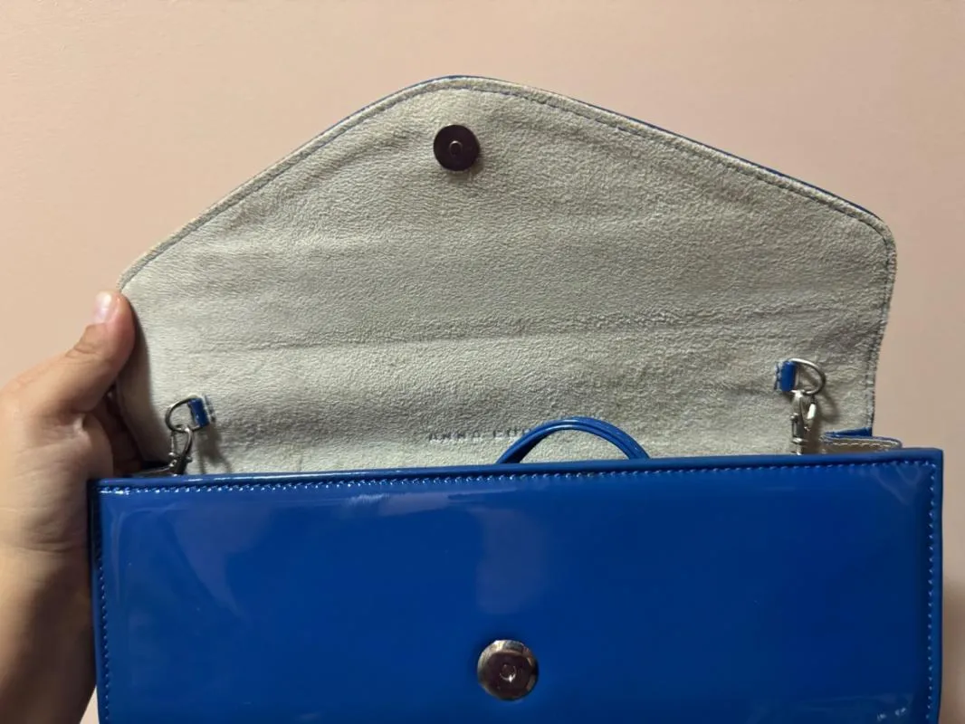 Geantă clutch ANNA CORI | Albastru, Piele lăcuită - Image 6