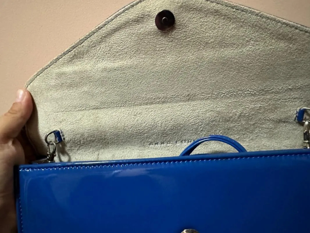 Geantă clutch ANNA CORI | Albastru, Piele lăcuită - Image 7