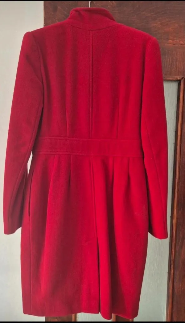 Palton lung Moda Alice EU 36 | Burgundy, Fără glugă - Image 4