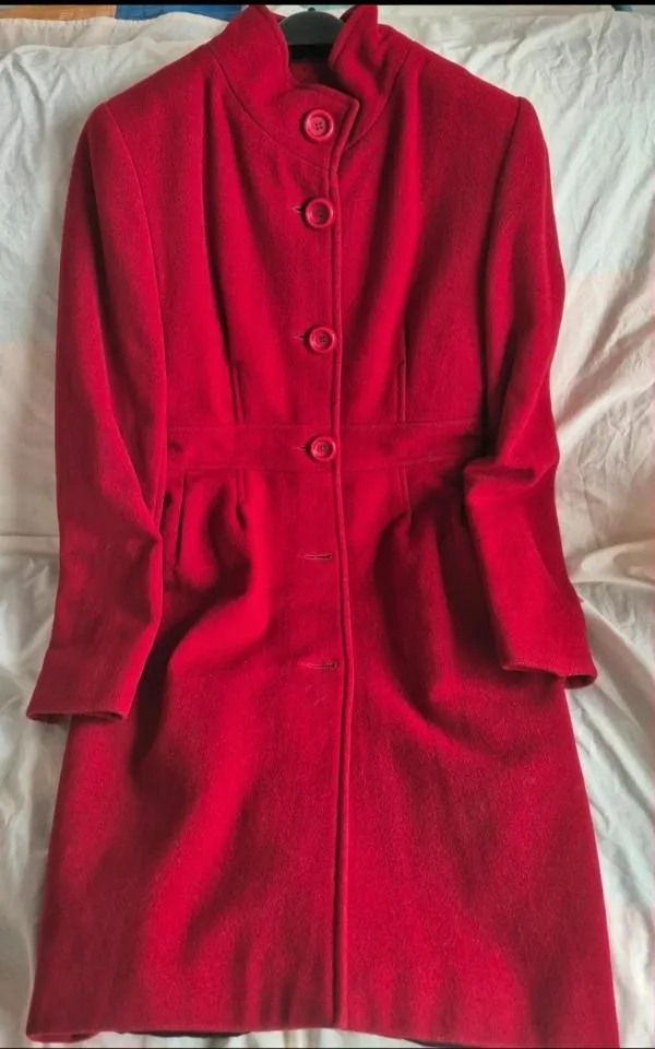 Palton lung Moda Alice EU 36 | Burgundy, Fără glugă - Image 5
