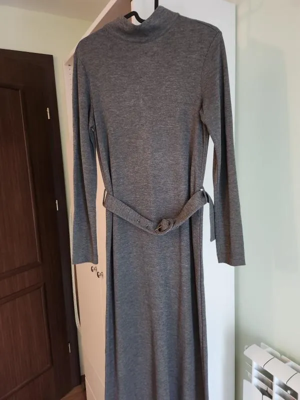 Rochie office Massimo Dutti EU 36 | Gri, Midi, Mânecă lungă - Image 2