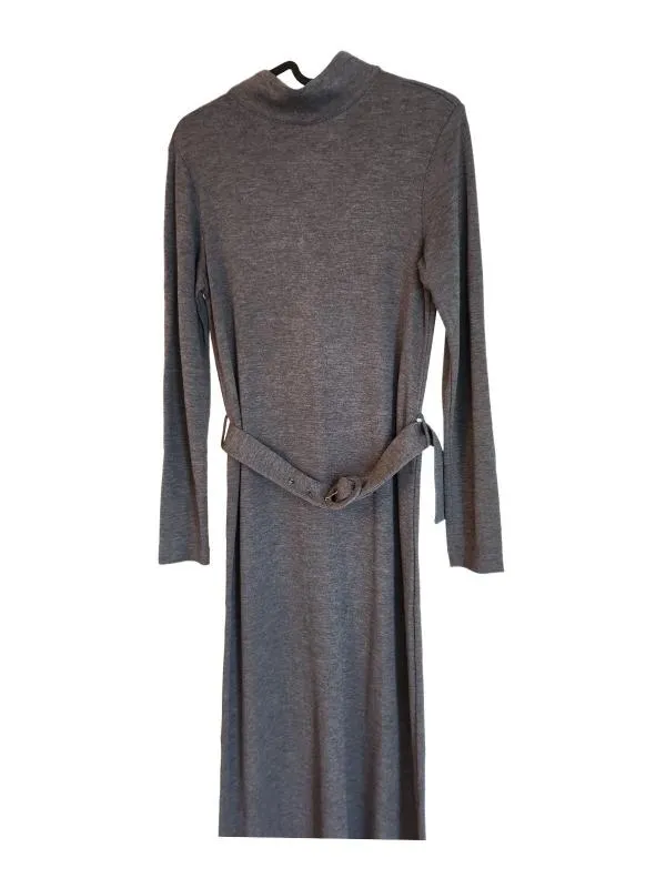 Rochie office Massimo Dutti EU 36 | Gri, Midi, Mânecă lungă