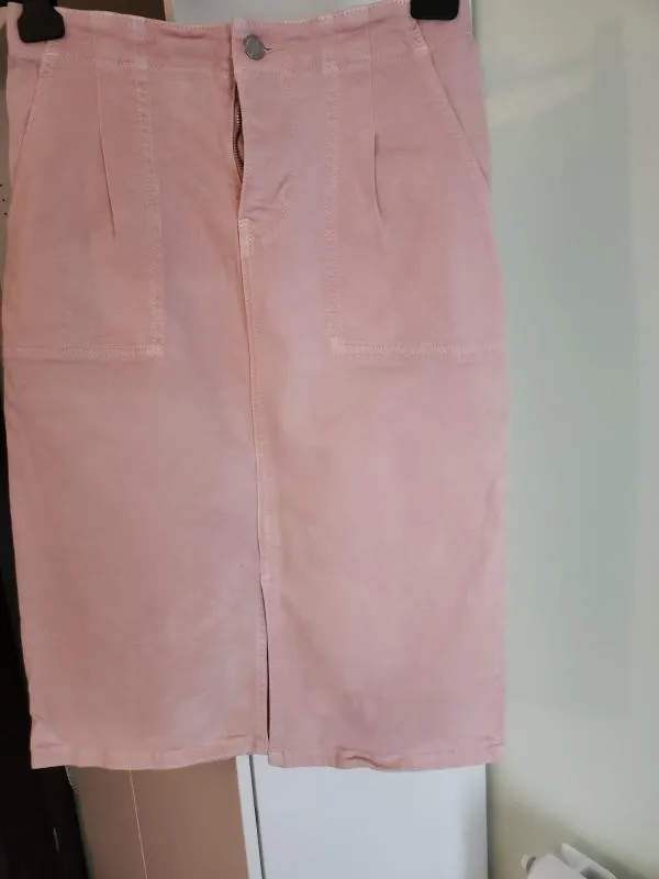 Fustă din denim Marks&spencer EU 38 | Roz, Midi, Talie înaltă - Image 2