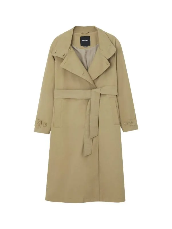 Trenci Pull&Bear S | Bej, Fără glugă