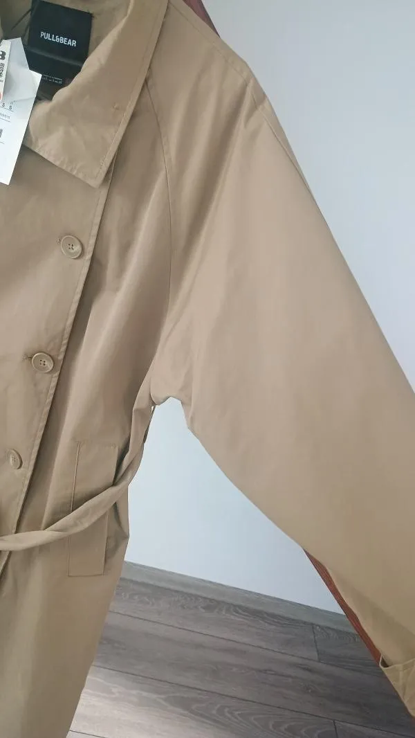 Trenci Pull&Bear S | Bej, Fără glugă - Image 5
