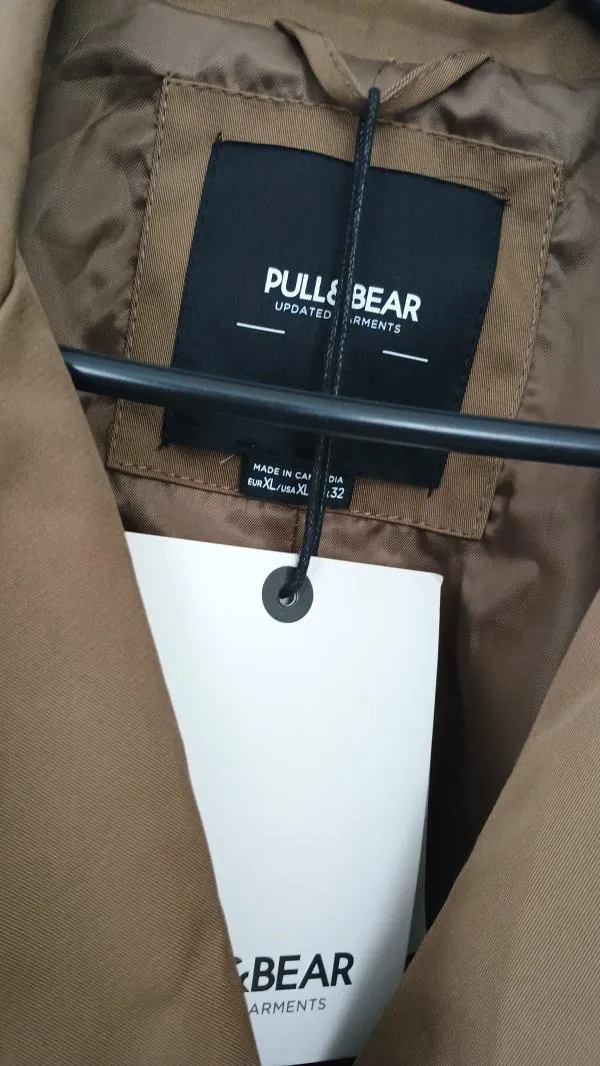Trenci Pull&Bear EU 42 | Caramel, Fără glugă - Image 4