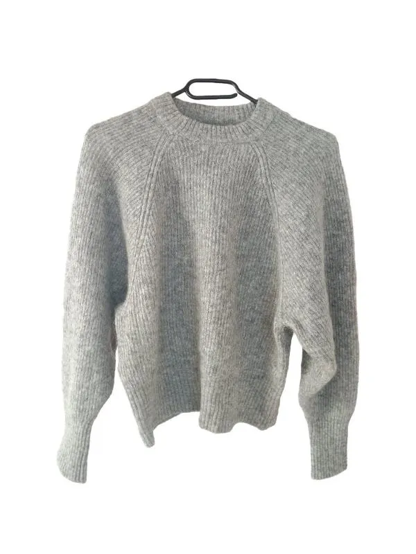 Pulover H&M EU 36 | Argintiu, Normal, Mânecă lungă, Regular fit