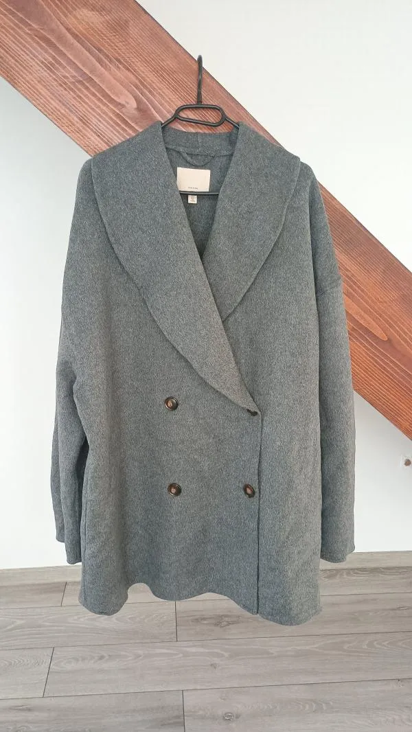 Mantou supradimensionat H&M M | Argintiu, Fără glugă - Image 2