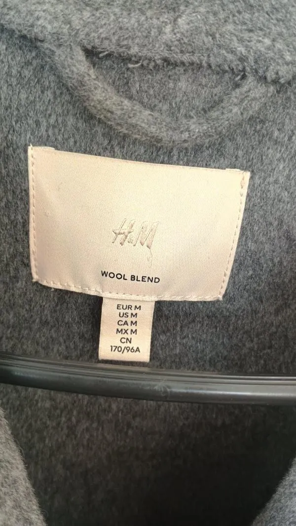Mantou supradimensionat H&M M | Argintiu, Fără glugă - Image 5