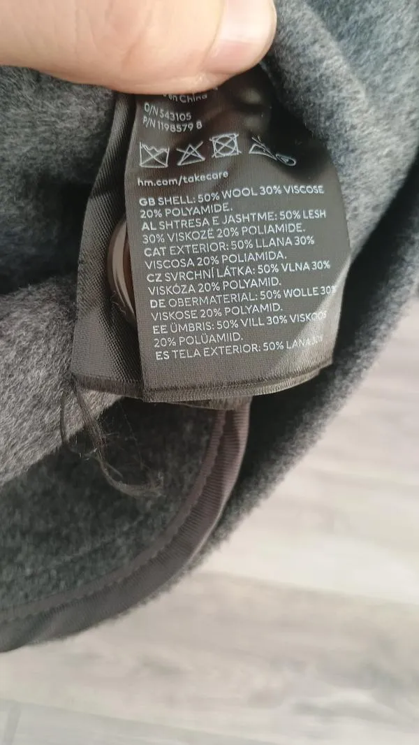 Mantou supradimensionat H&M M | Argintiu, Fără glugă - Image 6