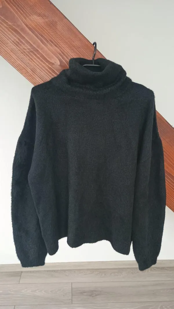 Pulover cu guler înalt VILA L | Negru, Normal, Regular fit, Monocrom - Image 2