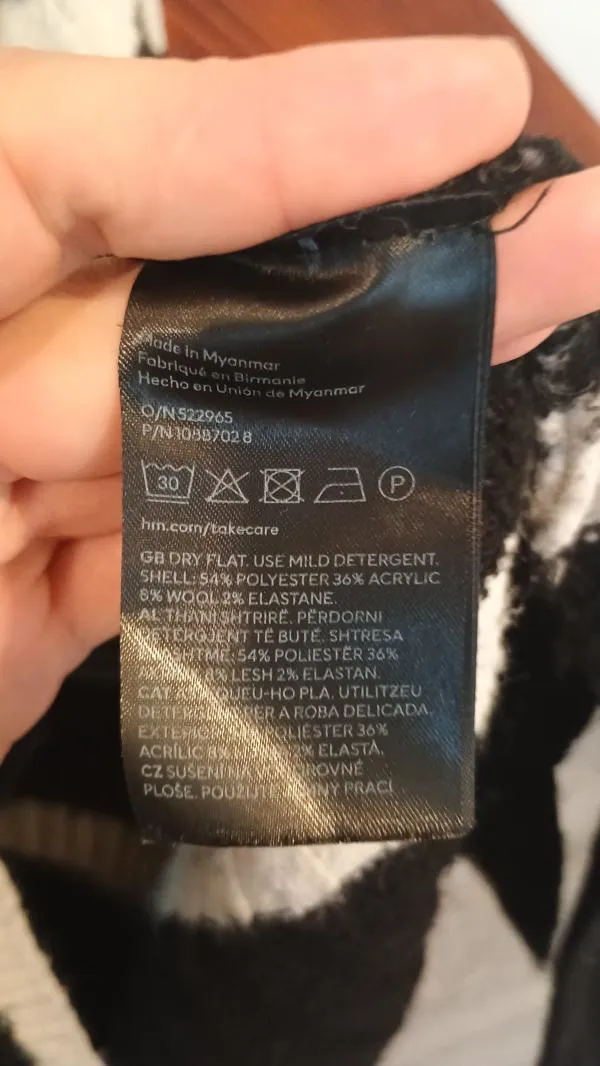 Pulover cu guler înalt H&M L | Negru, Normal, Regular fit, Dungi - Image 5