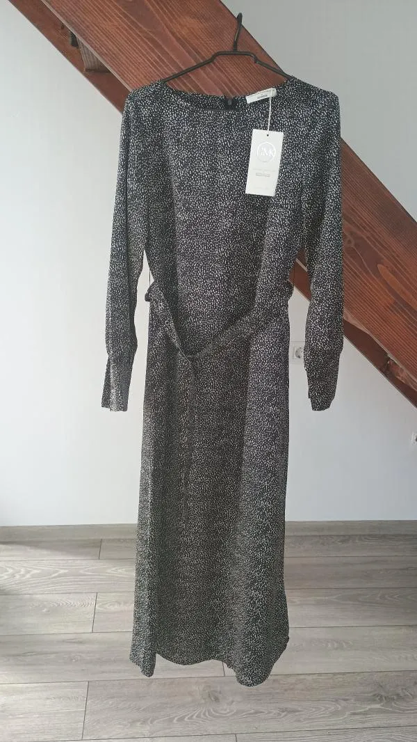Rochie casual Guido Maria Kretschmer EU 36 | Negru, Maxi, Mânecă lungă, Buline & Imprimeuri mici - Image 5