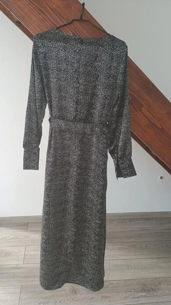 Rochie casual Guido Maria Kretschmer EU 36 | Negru, Maxi, Mânecă lungă, Buline & Imprimeuri mici - Image 6