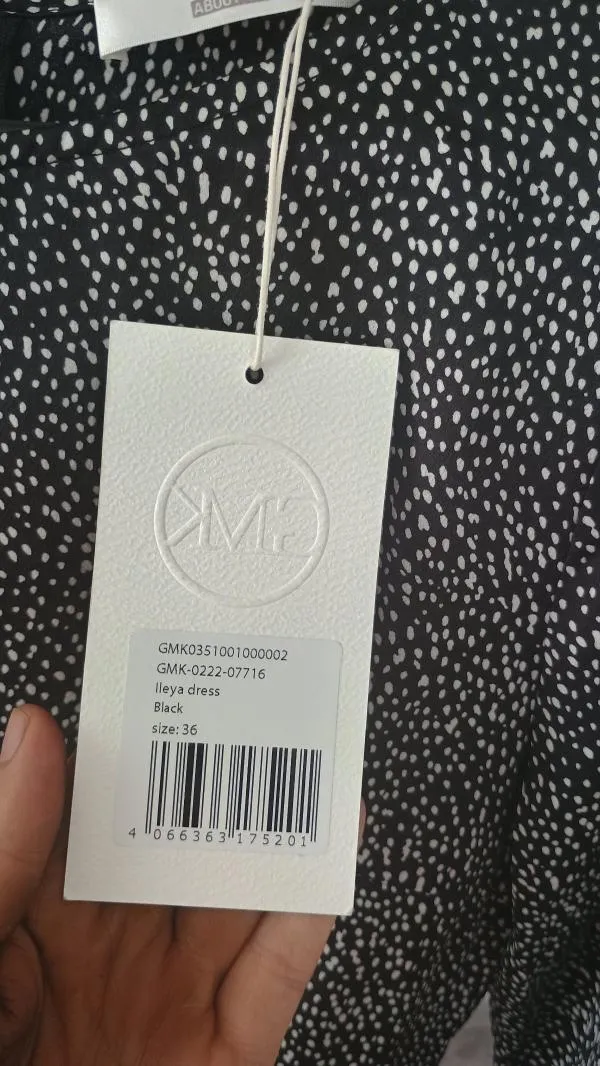 Rochie casual Guido Maria Kretschmer EU 36 | Negru, Maxi, Mânecă lungă, Buline & Imprimeuri mici - Image 8