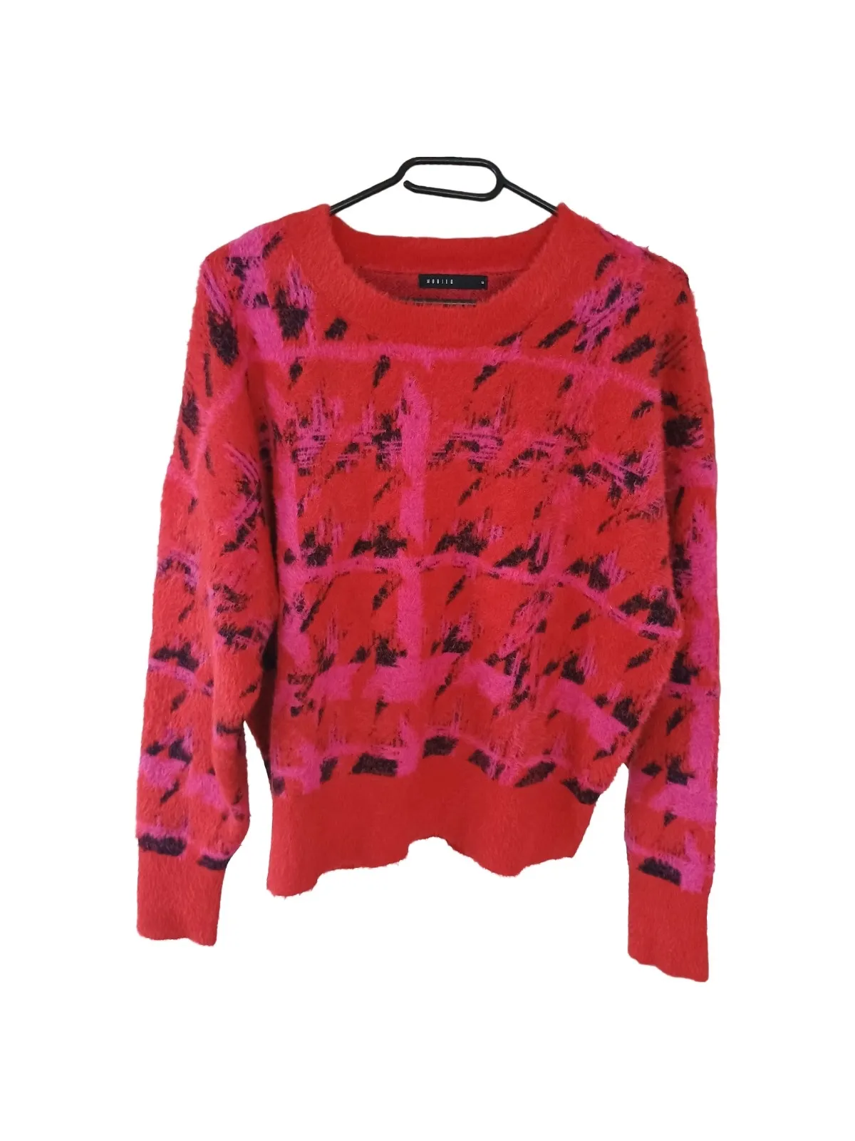 Pulover la baza gâtului Mohito EU 38 | Fuchsia, Normal, Regular fit, Abstract & Color Block